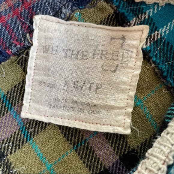 Free People Patchwork Lost In Plaid Flannel Boho Shirt Top Button Down *rare - Picture 7 of 11